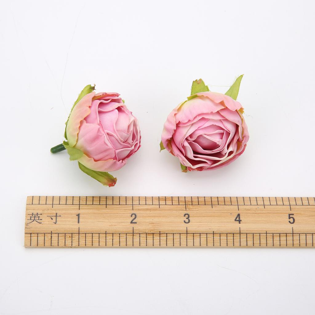 5/10Pcs 4cm Artificial Silk Tea Buds Roses Heads for Wedding DIY Wreath Scrapbook Fake Flowers Wall Decorations Home Room Decor