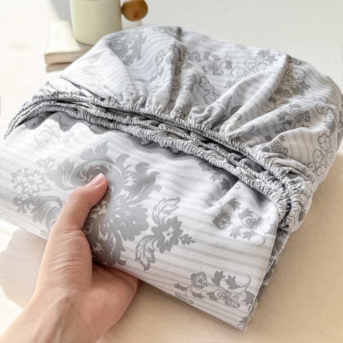 New Cotton Single Bed Cover A Fresh and Simple Country-style Floral Old Coarse Cloth Mattress Cover Bring Elastic Bedspreads