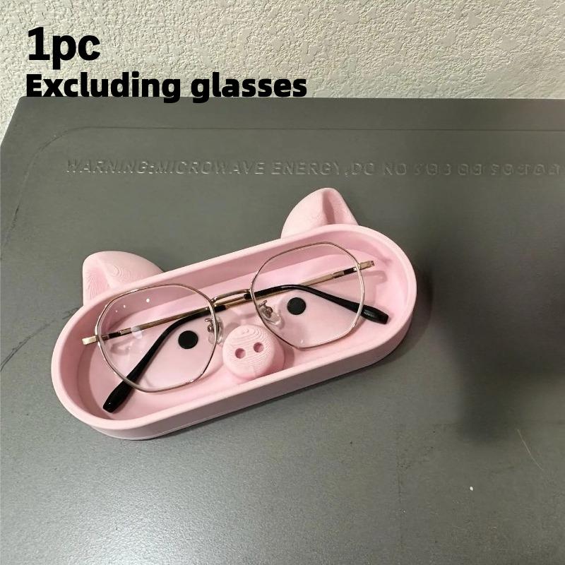 1pc Cute Pink Pig Organizer Tray, Desk Decor Holder for Eyeglasses, Jewelry & Office Small Items