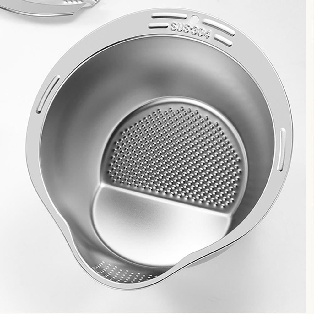 304 Stainless Steel Gold Rice Washer Strainer Bowl Rice Washing Bowl Sieve Colander Fruit And Vegetable Strainer Kitchen Tools6