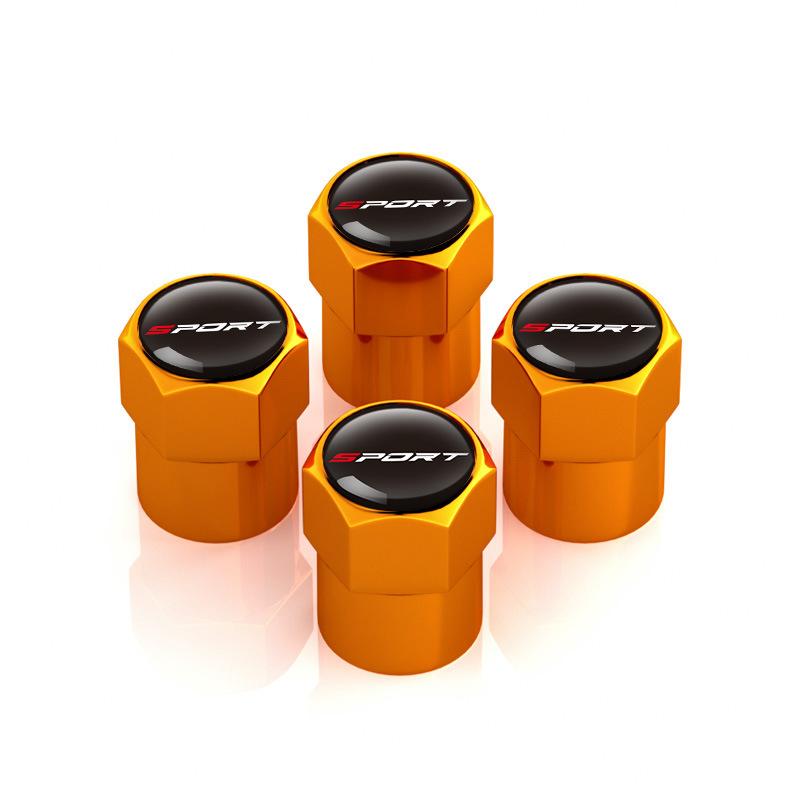 

4Pcs Sporty Aluminum Car Wheel Tire Valve Caps Tyre Rim Stem Covers Airdust Waterproof For Automobiles Motorcycles Trucks Bikes