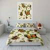 Butterfly and White Floral Pattern Bedding Duvet Cover Set  (1*Duvet Cover 2*Pillowcases, without duvet insert)