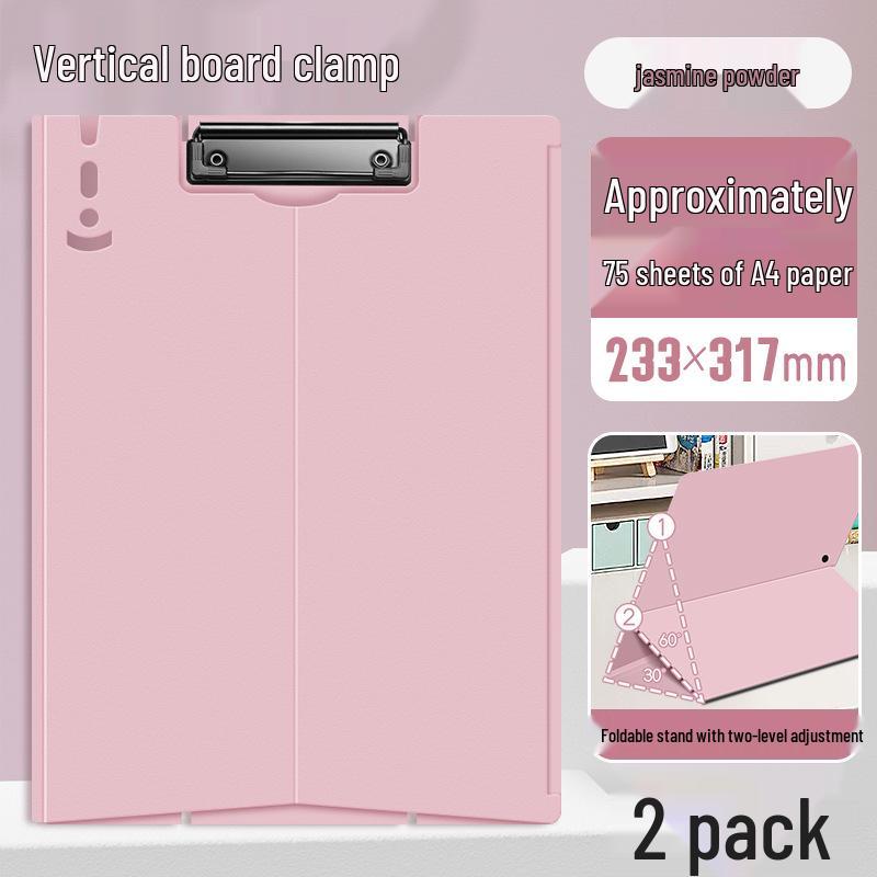 Durable A4 Vertical Clipboard with Writing Pad and Thickened Clips