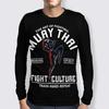 Spring and Autumn Round Neck Muay Thai Graphic 3D Printed Top Fashionable Casual Long Sleeved Men's T-shirts