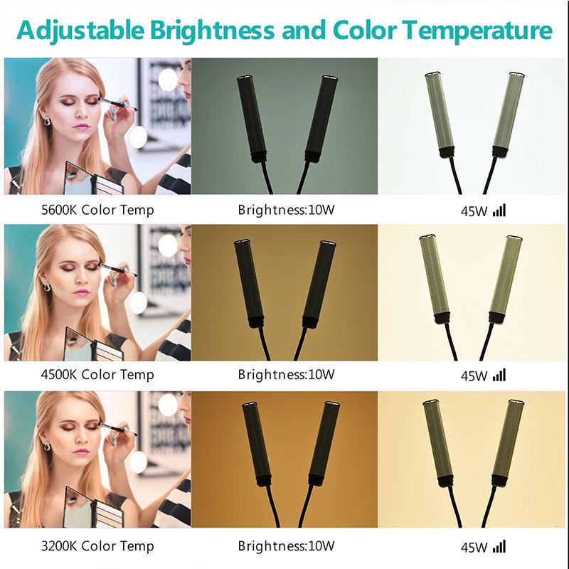 Dual-Arm LED Fill Light with Beauty Filter for Tender Skin Whitening