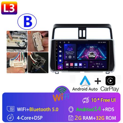 

Для Toyota Land Cruiser Prado 150 2018 2019 - 2022 Carplay 360 Camera Auto Android 13Автомобильный радиоприемник Мультимедийный проигрыватель GPS Стерео Wi-Fi