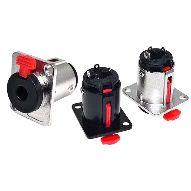 5/20Pcs 2-hole Stereo 1/4 Inch 6.35mm Female Socket 6.35 Jack Panel Mount Terminal for MIC Microphone Audio Cable