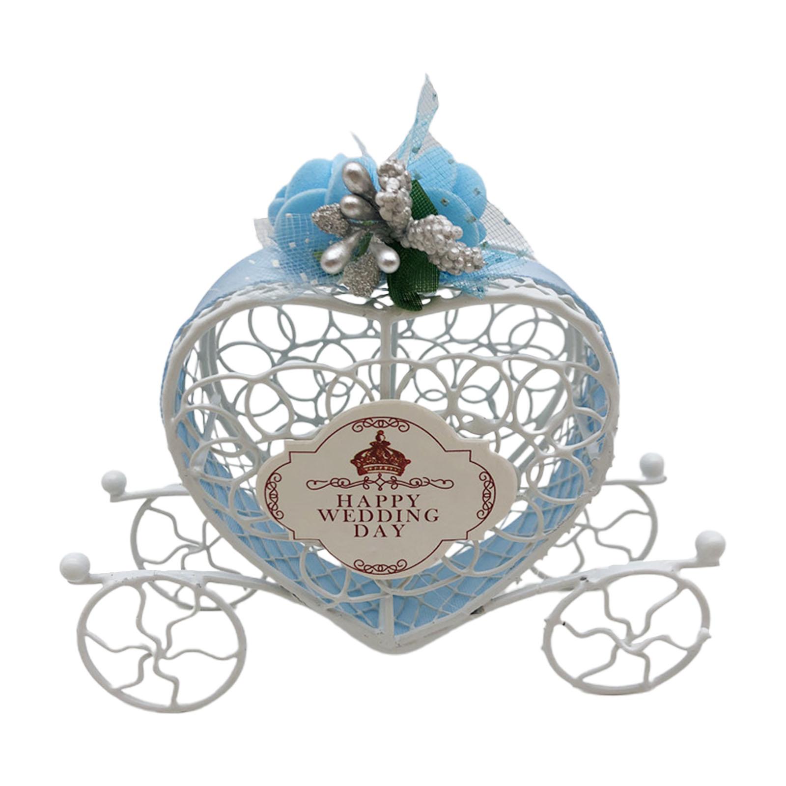 

Милая коробка конфет в стиле кареты, свадебные сувениры, подарочные коробки с ленточными розами синий