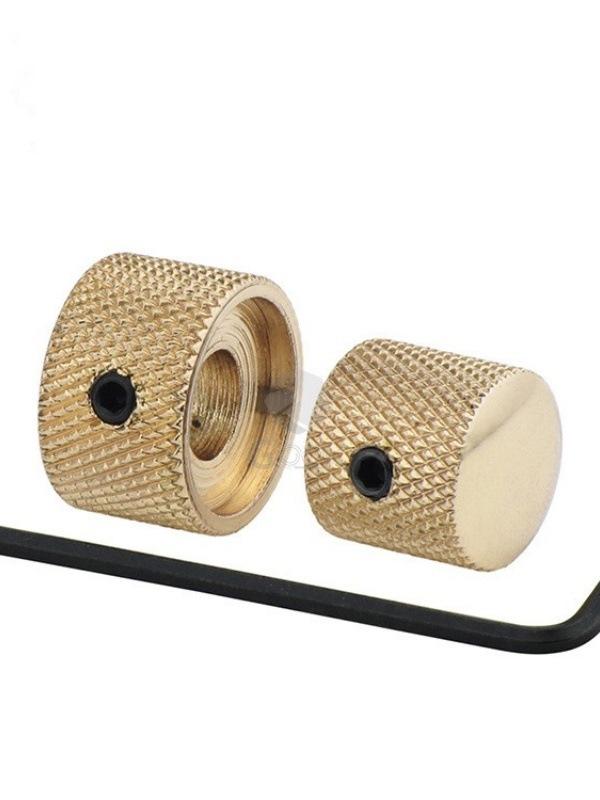 Double Layer Metal Knob Cap for Electric Guitar/Bass - Tone & Volume Adjustment with Screw Lock