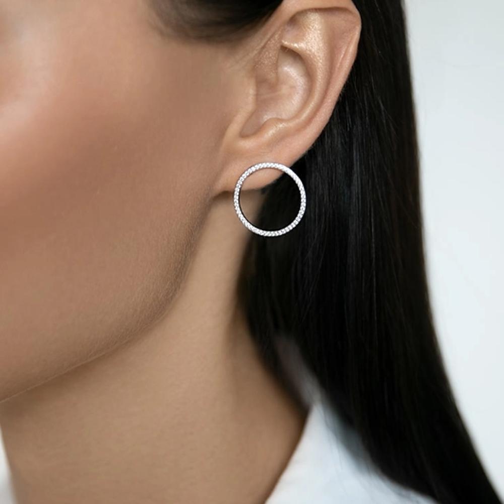 ANDYWEN Prata de Lei 925 Ouro Círculo Grande Zircônia Cúbica Cravejada Brinco Clipe Joalheria Fina de Luxo Cristal Redondo Mulheres Clipes Joias