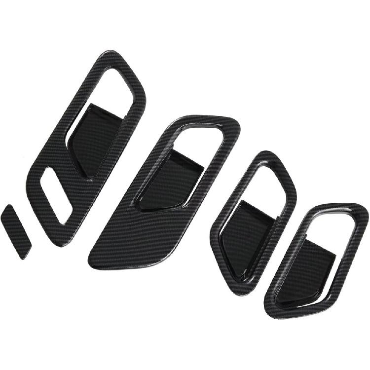Car Door Handle Bowl, Compatible for Nissan Pathfinder 2024 2025 Accessories,Carbon Inner Door Handle Cover Frame Trim Protective Sticker Interior