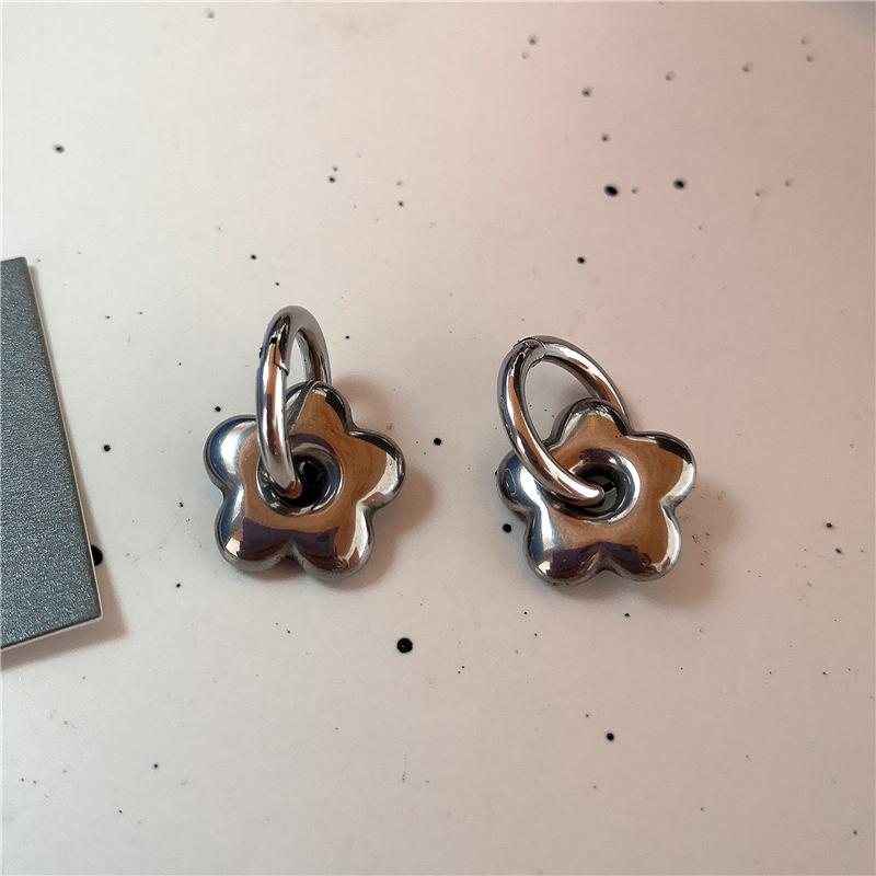 Punk Dangle Edgy Earrings Unique Detachable Stainless Steel Chunky Star Heart Moon Hoop Earrings For Women Men Statement Jewelry