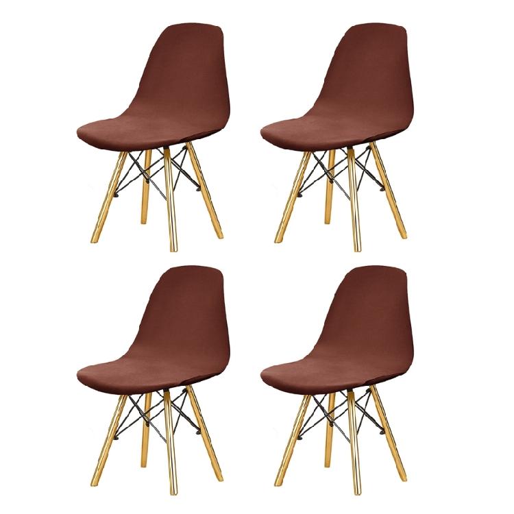 Protective Elastic Chair Cover Soft Milk Silk Fabric Universal Modern Aesthetic Armless Curved Shell Chair Slipcovers