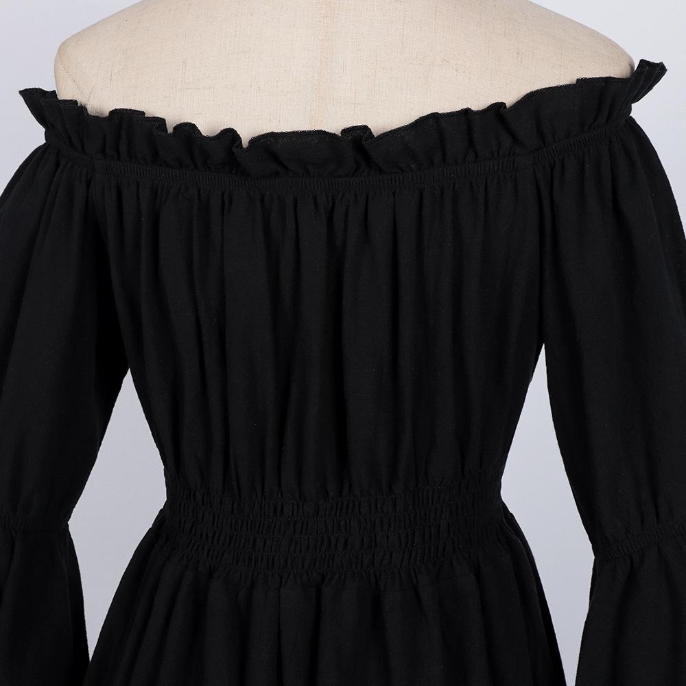 2024 Women's Medieval Vintage Christmas Off-the-Shoulder Bell Sleeve Dress