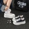 Autumn New Small Thick-soled Heightening Canvas Shoes Female Students Versatile Little White Shoes Trendy Board Shoes Female