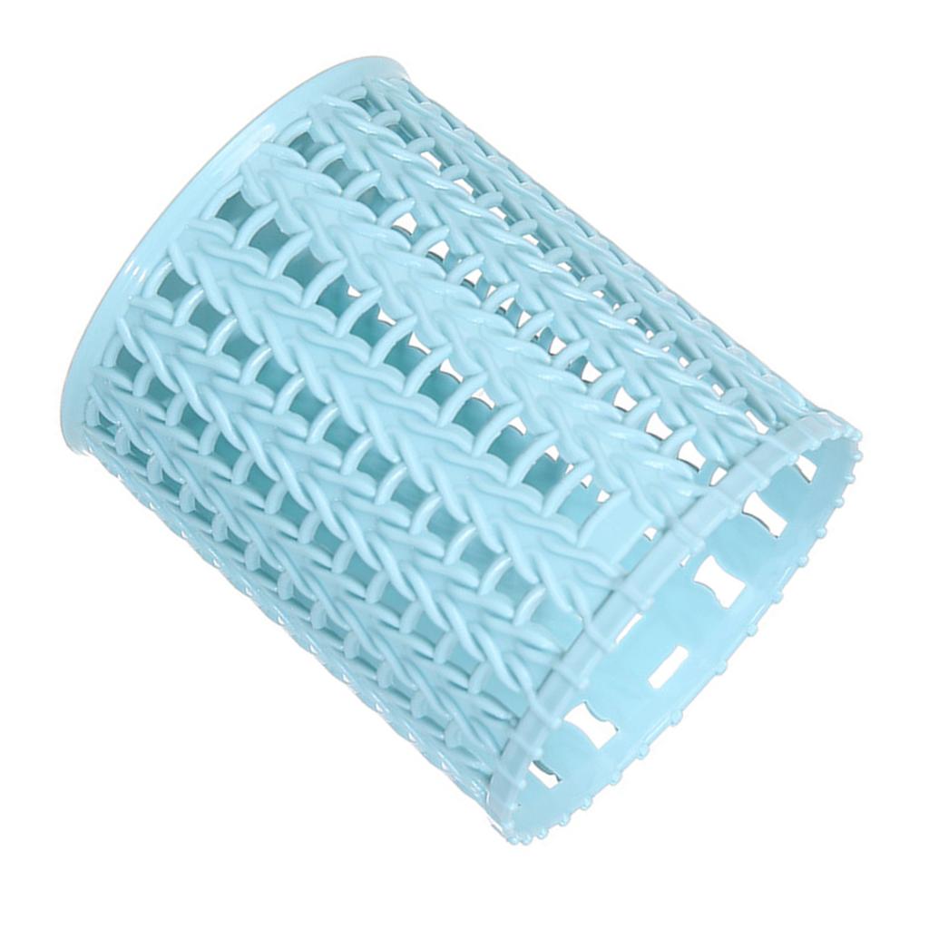 Stifthalter mit Hohlmuster, große Kapazität, Rattan-Stil, Schreibtisch-Aufbewahrungsbox für Studenten, blau