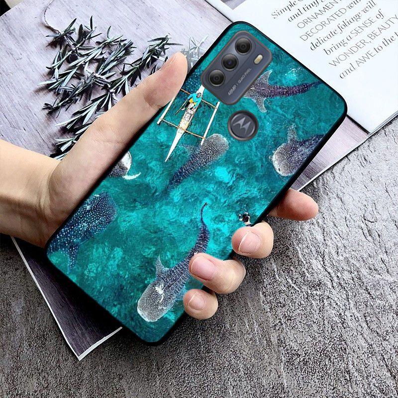 Ocean Whale Shark Case for Motorola Moto EDGE 20pro EDGE 20lite E6 E7 Cover G STYLUS GPLAY GPOWER G 5G PLUS G30 G100 Funda Coque