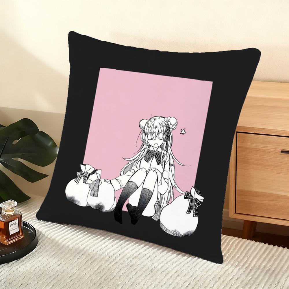 H-Happy S-Sugar Life Cushion Cover Soft Short Plush Pillow Cover Smooth Cozy Texture Aesthetic Cushion Case Home Decor