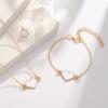 Fashion European American Style Butterfly Enamel Jewelry Four Piece Set For Women