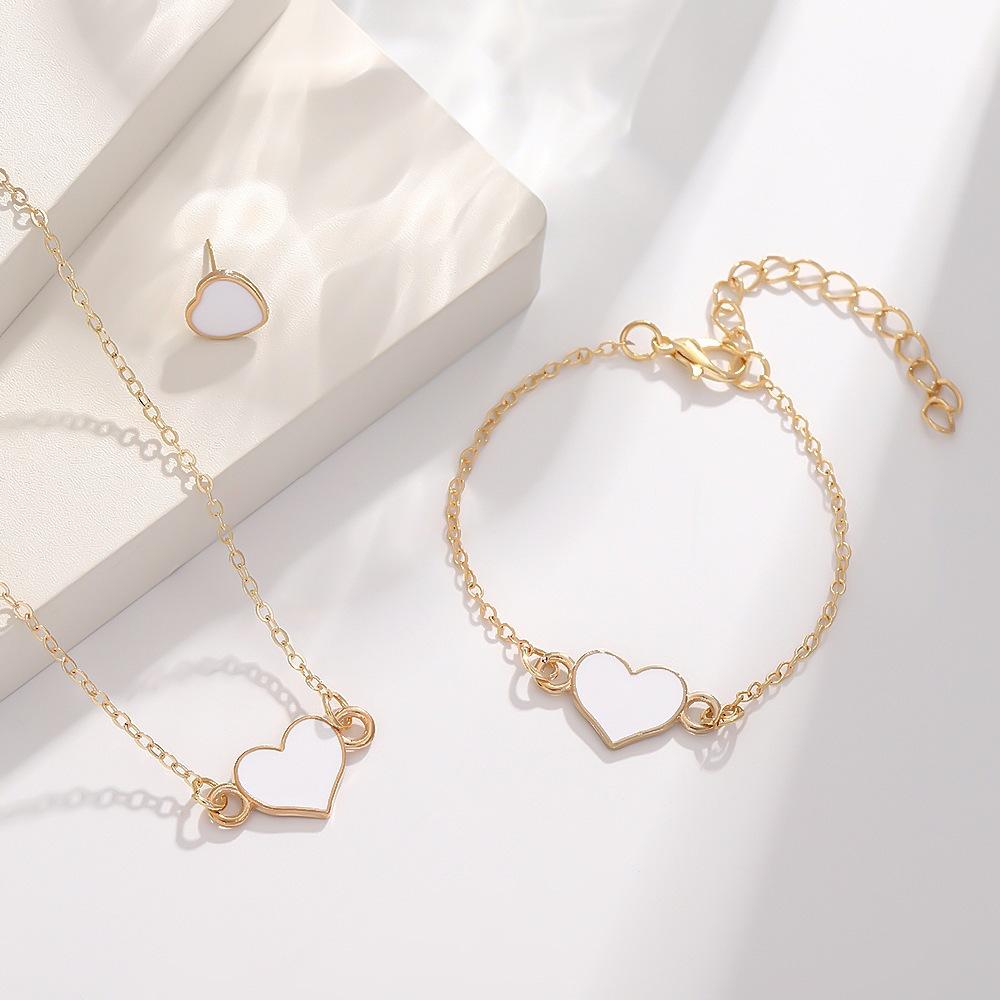 Fashion European American Style Butterfly Enamel Jewelry Four Piece Set For Women