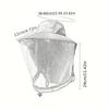 1pc Unisex Outdoor Mesh Hat & Integrated Face Mask - Breathable Fishing Hat with Adjustable Chin Strap