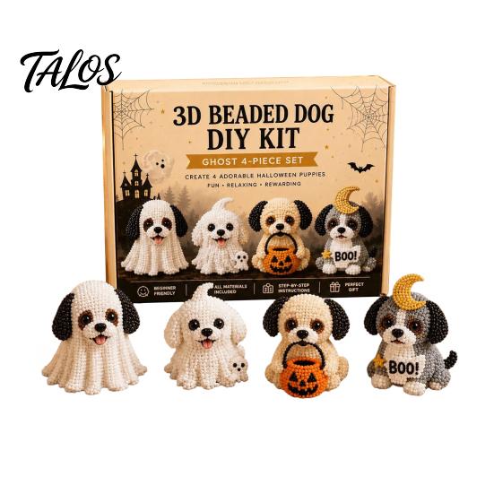 DIY Craft Set for Kids 3D Halloween Dog Art Set, Beaded Puppy Kit, Cute Healing Kit Adults Animal Beginners Adults, Home Desk Decor Decorative Beads