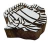 Hand Carved Brown Textile Wooden Fish Stamp Decorative Blockprint