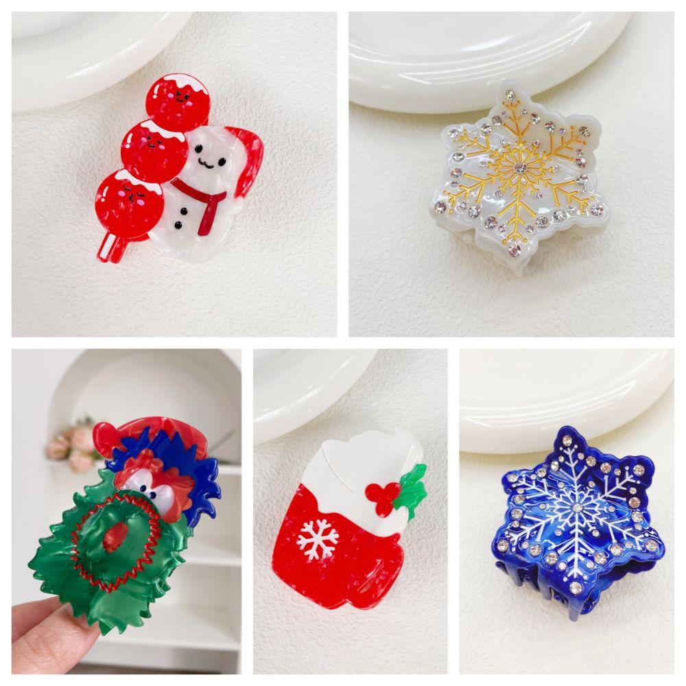 Snowflake Acetate Hair Claw Ice Cream Tanghulu Hairpin Personalized Christmas Hair Clip  Girls