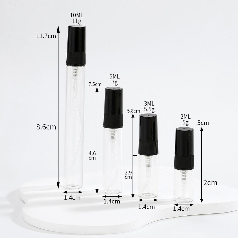 30/50/100pcs 2ml 3ml 5ml 10ml Portable Empty Refillable Bottle Glass Perfume Bottles Cosmetics Bottle Sample Thin Glass Vials