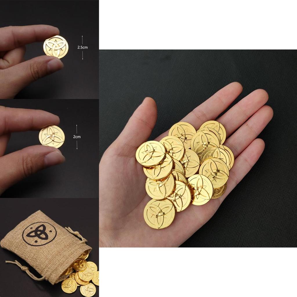 Genshin Impact Goldmünzen im Anime-Stil Perfekt für Tabletop-Spiele