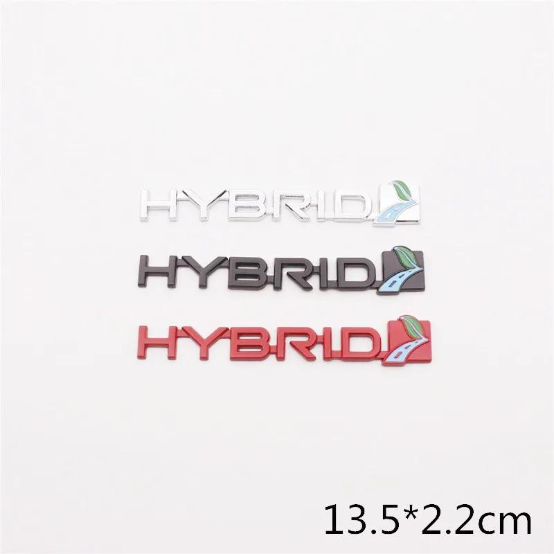 3D Metal HYBRID Logo Car Emblem Fender Badge Rear Trunk Decal For Toyota Reiz RAV4 HYBRID Stikcer Auto Styling Accessories