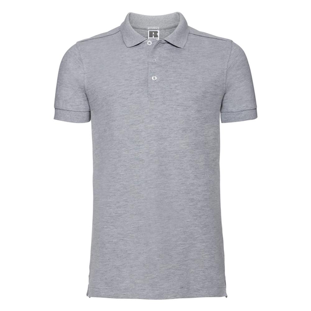 Russell Mens Heather Stretch Fitted Polo Shirt