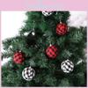 Festive 7cm Black And White Gingham Christmas Ball Hanging Decorations For Tree Trim