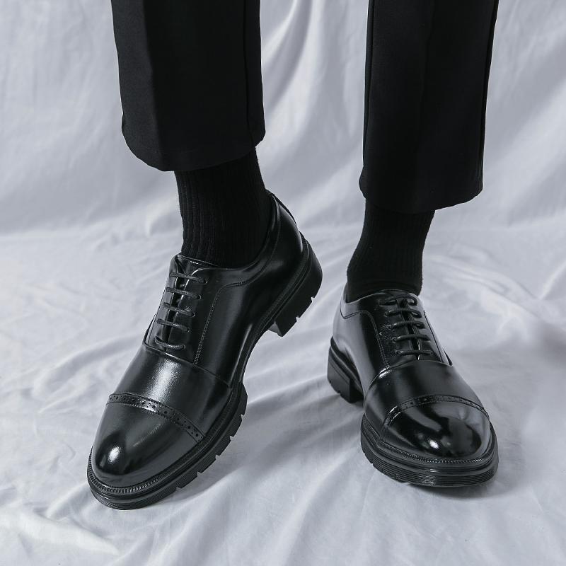 WAERTA Men Dress Shoes Formal Oxfords Classic Business Office Wedding Shoes Elegant Casual Leather Zapatos Brock Carving Shoes