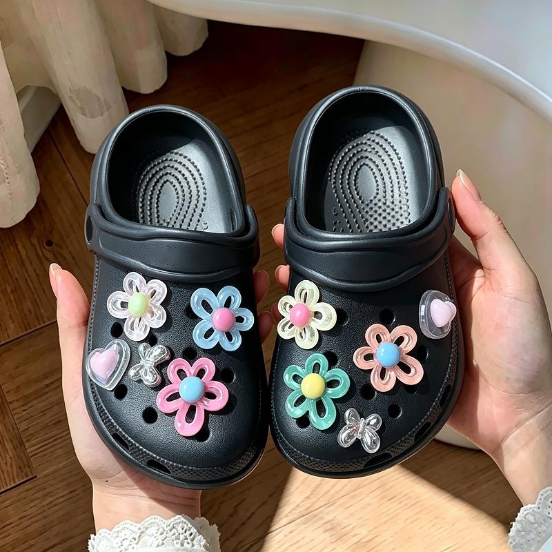 Girls' summer new clogs, children's outdoor slippers, waterproof bathing home shoes, baby sandals, cartoon design kt Cat