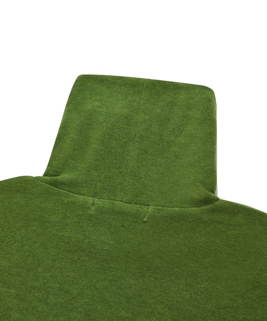 FALLETT Wool Tencel Turtleneck Long Sleeve Green