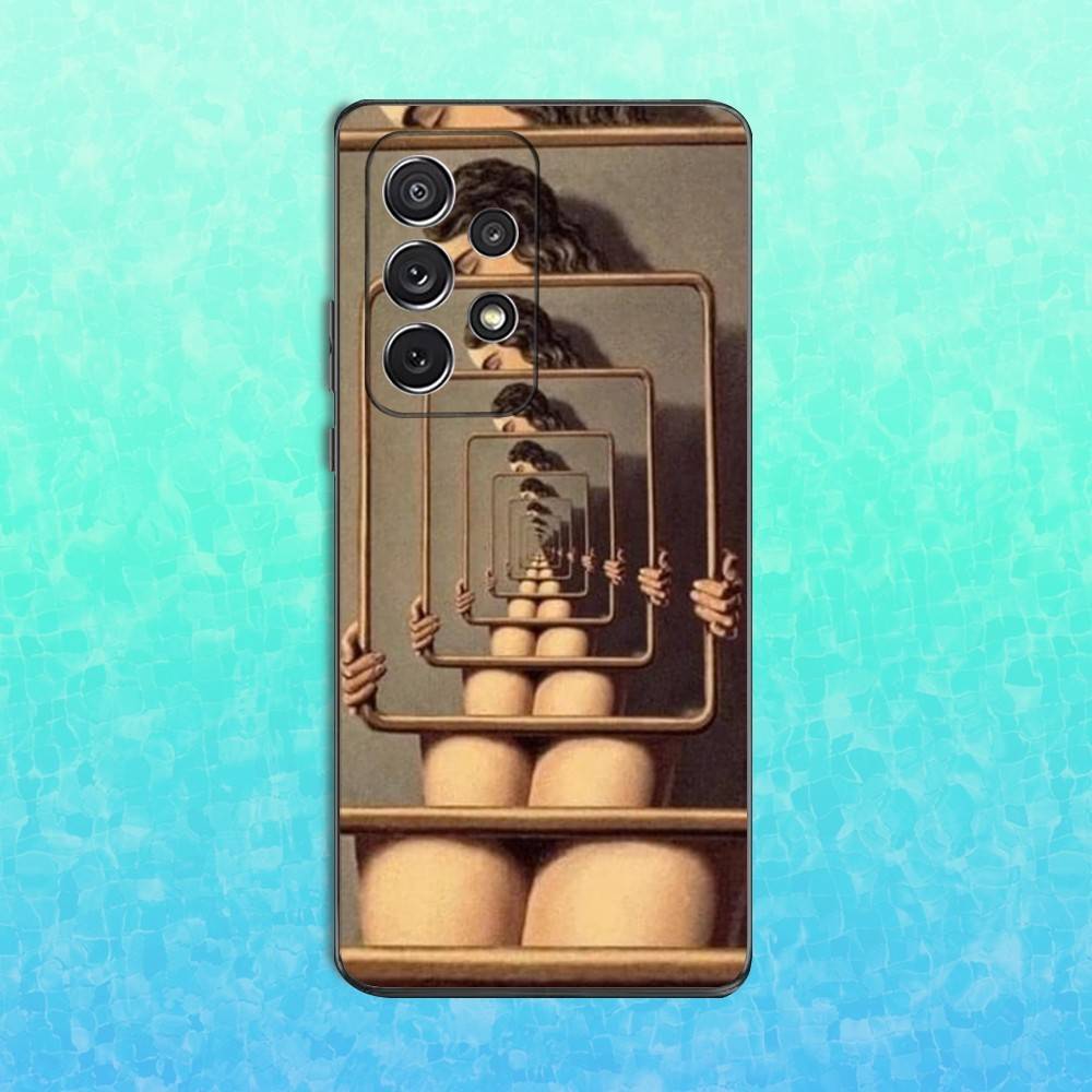 R-Rene M-Magritte Art Phone Case For Samsung S25,S24,S23,S22,S21,S20,S10,Ultra,Plus,Lite,FE,Soft Silicone Black Cover