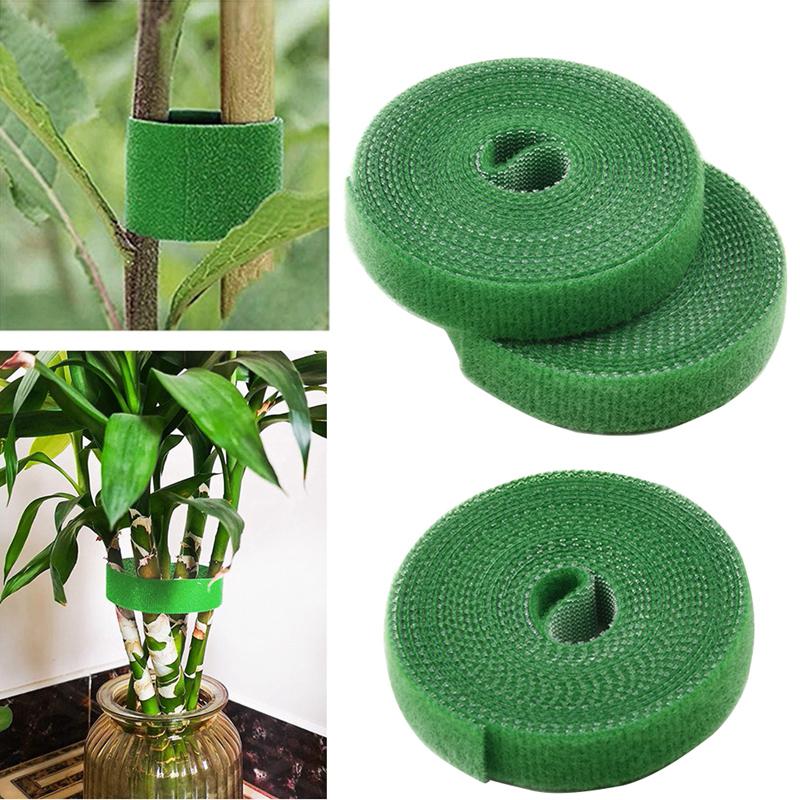 3Pcs 2m Plant Nylon Ties Plant Nylon Bandage Tie Adjustable Home Garden Plant Shape Tape Hook Loop Bamboo Cane Wrap Support Accessories Adhesive Tape