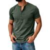 Herren Sommer Kurzarm Henley Hemd Baumwolle Lässig Knopfleiste Pullover Leicht Weiche Passform Oberteil