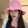 1Pcs Women Summer Quick-Drying Fisherman Hat Large Brim Sunshade Bucket Cap Korean Girl Beach Travel Caps Dual-Use Variable Bag