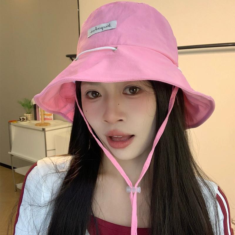 1Pcs Women Summer Quick-Drying Fisherman Hat Large Brim Sunshade Bucket Cap Korean Girl Beach Travel Caps Dual-Use Variable Bag