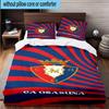 3PCS Red Blue Shield Atletico Bedding Set,Including 1pc Duvet Cover And 2pcs Pillowcases Perfect for Bedroom, Dormitory, Fan Christmas Gift