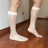 Men's Fashionable Sheer Over the Calf Long Socks Breathable See Through Dot Pattern Dress Suit Socks for Business Wear