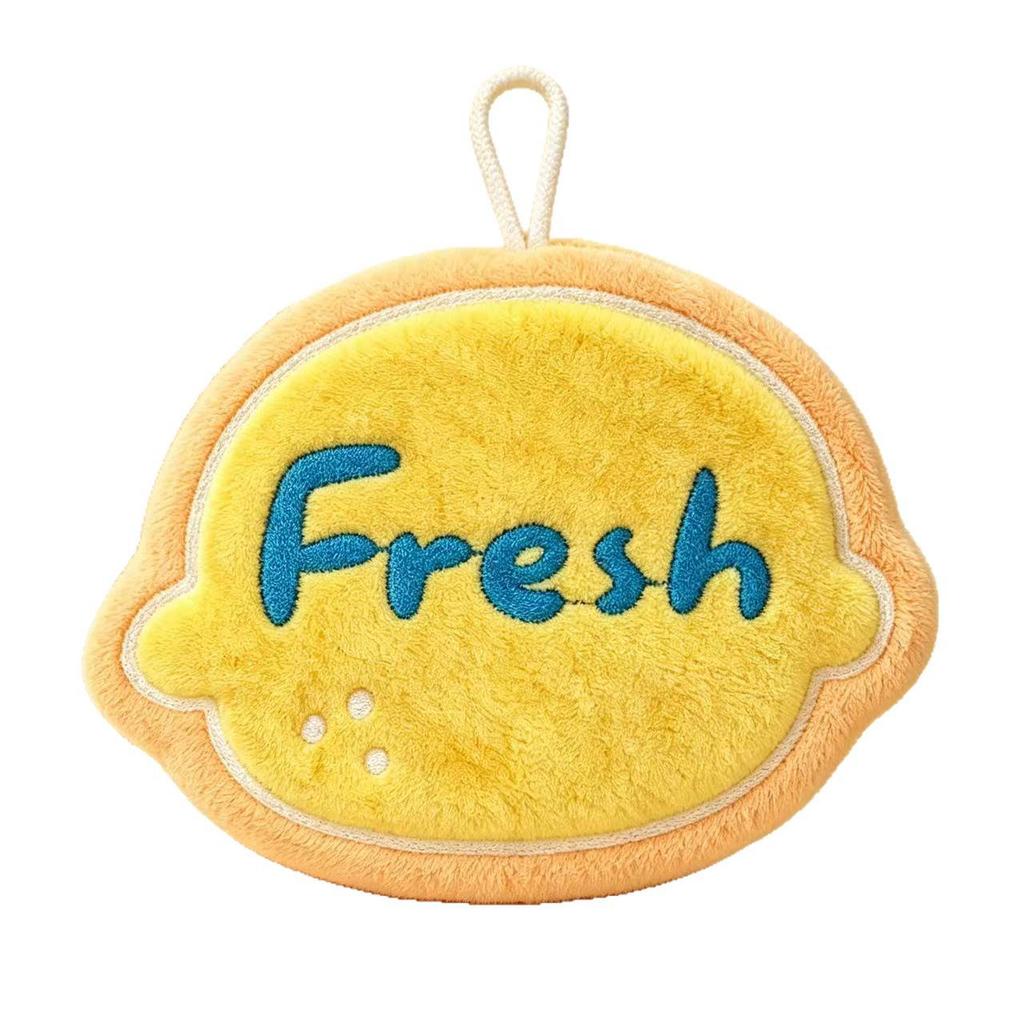 Children's Soft Coral Fleece Fruit Hand Towel - Absorbent, Thickened, and Hanging Kitchen Wipe