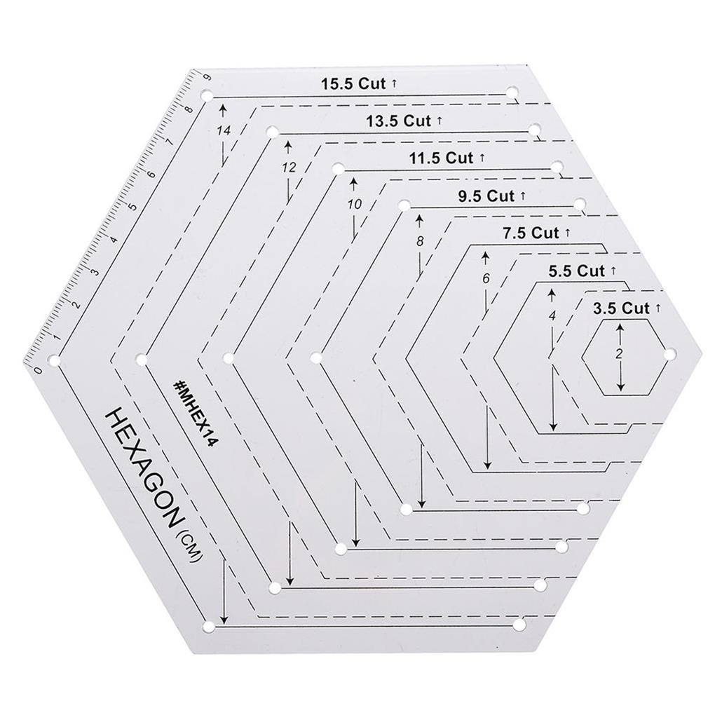 4Pcs Lightweight Quilting Ruler Hexagon 60-Degree Templates Handmade Patchwork Ruler Sewing Rulers Measuring Tools
