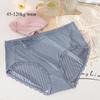 Plus Size Lingerie Ladies Ice Silk Underwear para Mulheres Calcinhas Algodão Puro Antibacteriano Virilha Cuecas Sexy Transparente Renda Cintura Média Calcinhas