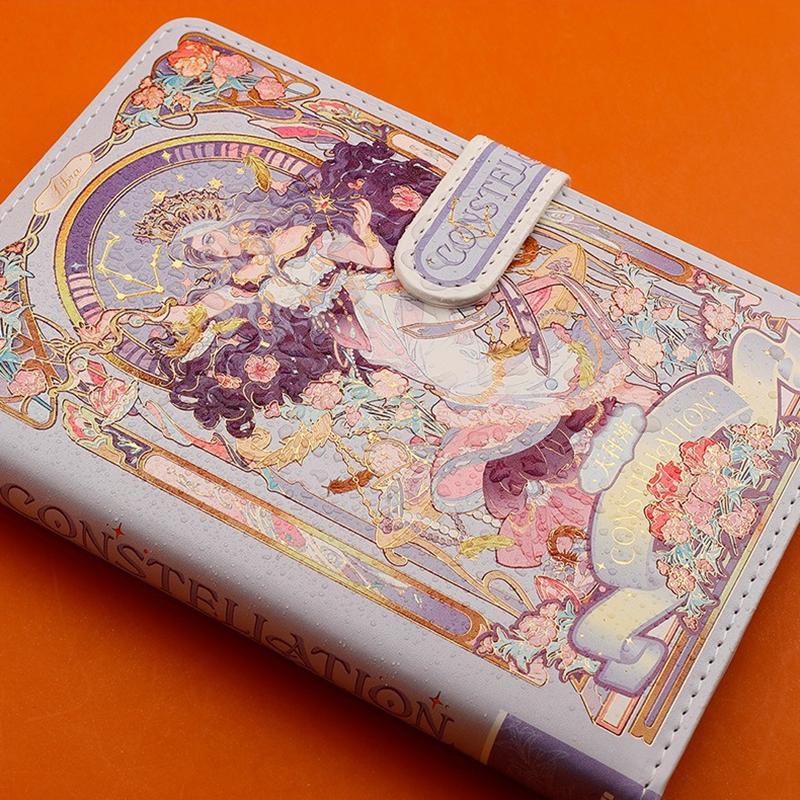 Pen Notatbok Fargeside Illustrasjon Mykt Skinn Magnetisk Spenne Studentdagbok Innbundet Notisblokk