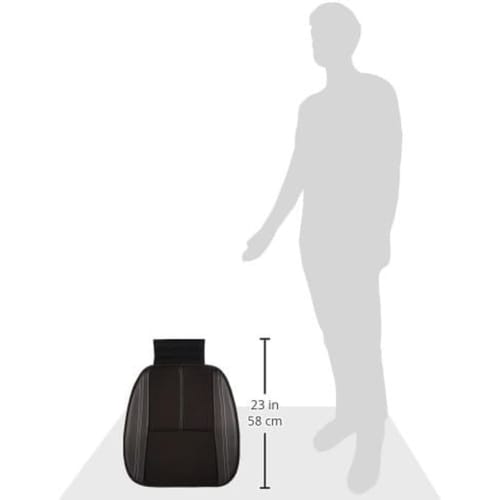 BONFORM Seat Cushion, Basic Leather, Light/Normal Car, Hip Type, Skirt Type Stopper Included, Hip Backlash 48x45x2cm, Black 5345-43BK