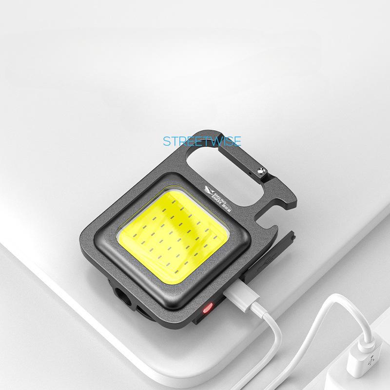 Mini portachiavi portatile a luce forte, piccola torcia elettrica, tasca di ricarica, dormitorio per studenti, campeggio all'aperto, luce portatile