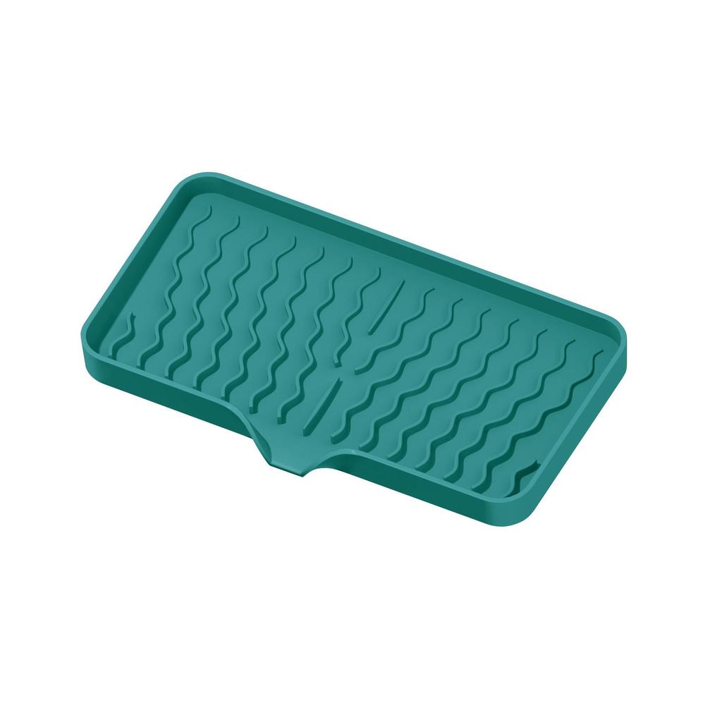 Wavy Pattern Silicone No-Drill Soap Dish & Drain Mat Rack